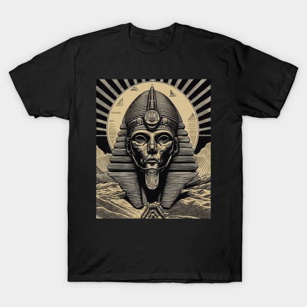 Ancient Egyptian Pharaoh God Vintage Illustration T-Shirt by Soulphur Media